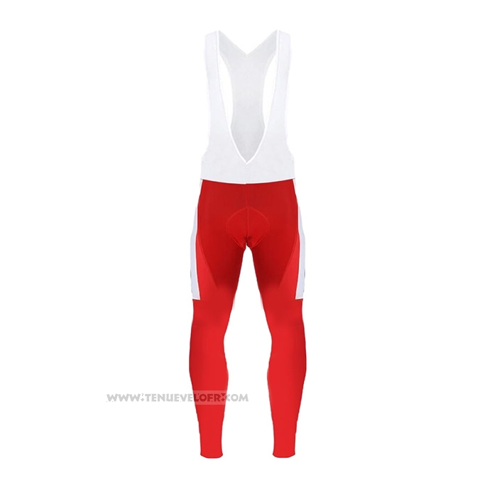 2021 Maillot Cyclisme Direct Energie Blanc Rouge Jaune Bleu Manches Longues et Cuissard